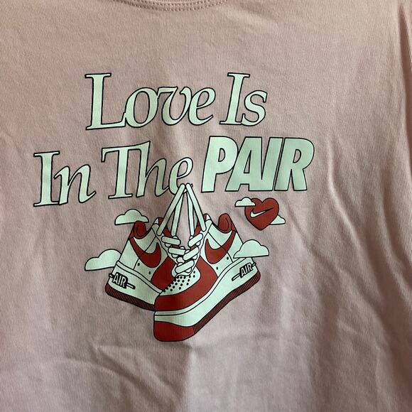 Nike Women’s Love Is In the Pair Nike Dunks Graphic Tee - Size Large - Picture 2 of 5